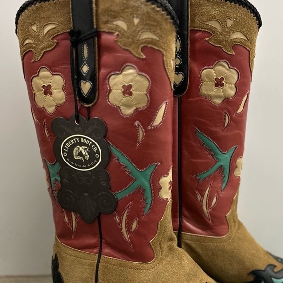 Rare Famous Liberty Boot Co Bluebird Cowboy Boots handcrafted RTL $1495 7.5 NIB - Picture 3 of 3
